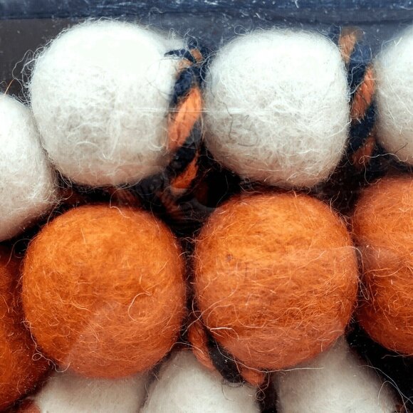 Candy Corn Halloween Garland Pom Poms Felt Candy Corn Bats Witches Mantel 6ft - Picture 6 of 10